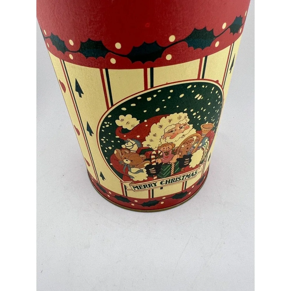 Vintage Holiday Merry Christmas Santa Tin‎ Set of 3